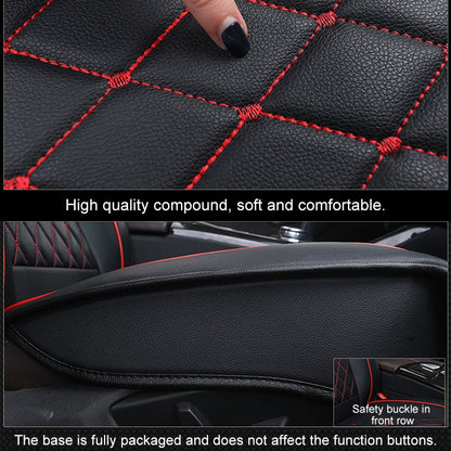 Car Leather Full Coverage Seat Cushion Cover, Luxury Version,Only One Front Seat(Black White) - Seat Accessories by PMC Jewellery | Online Shopping South Africa | PMC Jewellery | Buy Now Pay Later Mobicred