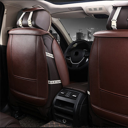 Car Leather Full Coverage Seat Cushion Cover, Luxury Version,Only One Front Seat(Coffee) - Seat Accessories by PMC Jewellery | Online Shopping South Africa | PMC Jewellery | Buy Now Pay Later Mobicred