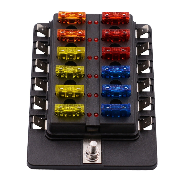 1 in 12 Out Fuse Box PC Terminal Block Fuse Holder Kits with LED Warning Indicator for Auto Car Truck Boat - Fuse by PMC Jewellery | Online Shopping South Africa | PMC Jewellery