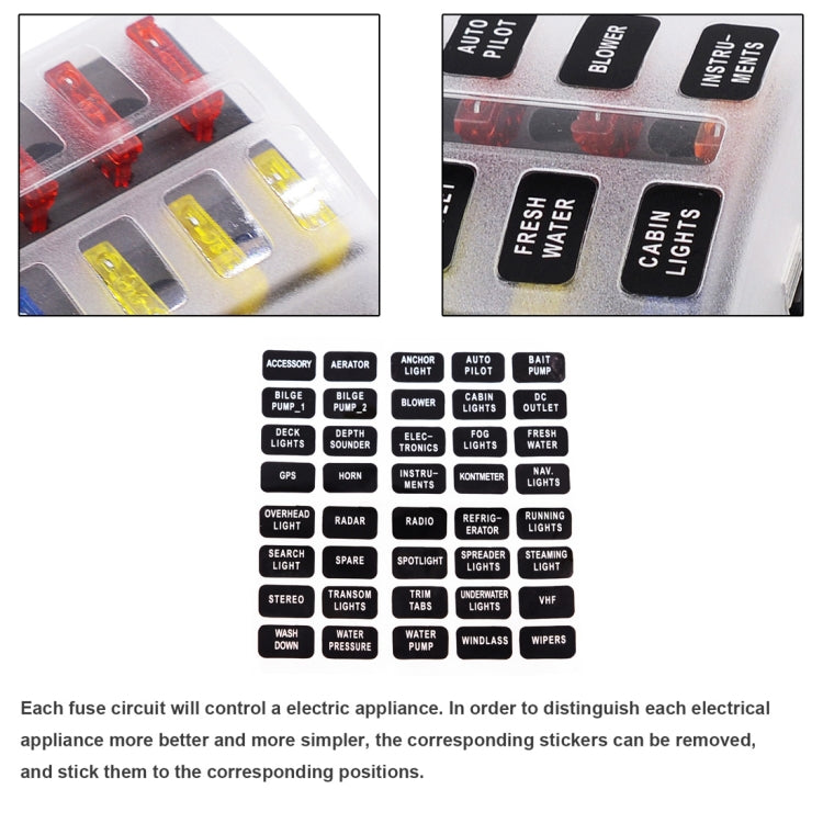 1 in 8 Out Fuse Box PC Terminal Block Fuse Holder Kits with LED Warning Indicator for Auto Car Truck Boat - Fuse by PMC Jewellery | Online Shopping South Africa | PMC Jewellery