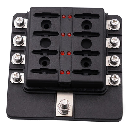 1 in 8 Out Fuse Box Screw Terminal Section Fuse Holder Kits with LED Warning Indicator for Auto Car Truck Boat - Fuse by PMC Jewellery | Online Shopping South Africa | PMC Jewellery