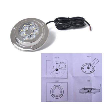 DC 10-30V 12W IP68 316 Stainless 6 LEDs White Light Underwater Light Boat High Power Bright for Marine / Yacht - Marine Accessories & Parts by PMC Jewellery | Online Shopping South Africa | PMC Jewellery