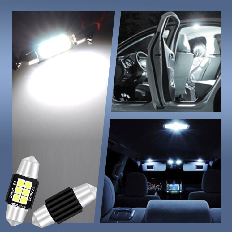 2 PCS 31mm DC12V-24V 3W 6000K 660LM 6LEDs SMD-3030 Car Reading Lamp / License Plate Light - License Plate Lights by PMC Jewellery | Online Shopping South Africa | PMC Jewellery | Buy Now Pay Later Mobicred