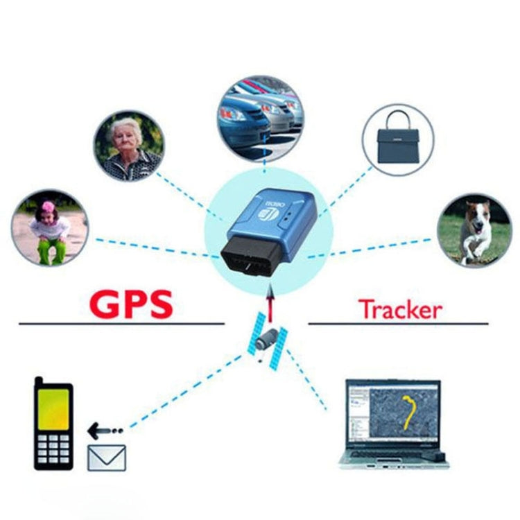 TK206 2G GPS OBD2 Real Time GSM Quad Band Anti-theft Vibration Alarm GSM GPRS Mini GPS Car Tracker (Blue) - Car Tracker by PMC Jewellery | Online Shopping South Africa | PMC Jewellery | Buy Now Pay Later Mobicred