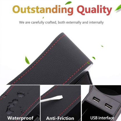 Car Multi-functional Co-pilot Seat Console PU Leather Box Cigarette Lighter Charging Pocket Cup Holder Seat Gap Side Storage Box (Black) - Stowing Tidying by PMC Jewellery | Online Shopping South Africa | PMC Jewellery | Buy Now Pay Later Mobicred