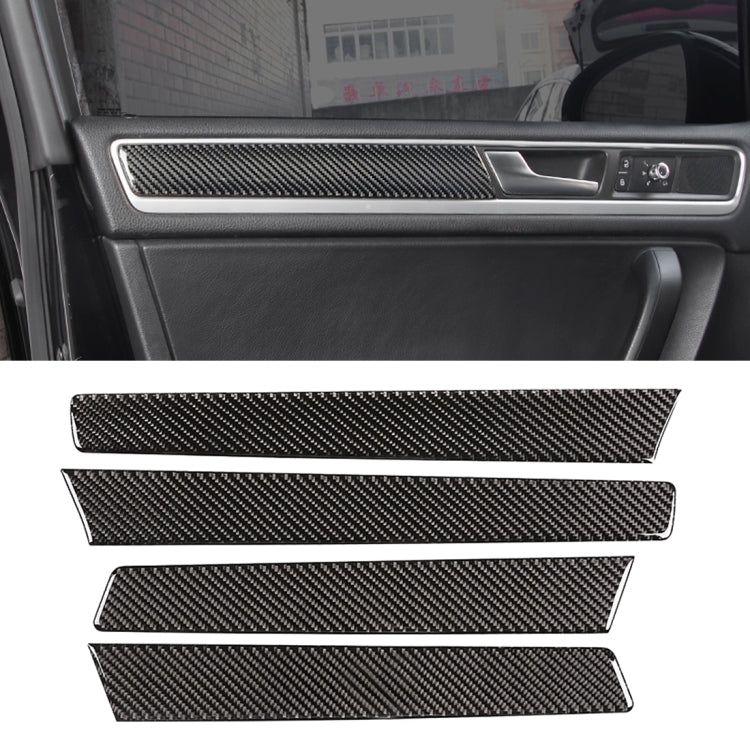 4 PCS Car Carbon Fiber Door Panel Decorative Sticker for Volkswagen Touareg 2011-2018 - Car Interior Mouldings by PMC Jewellery | Online Shopping South Africa | PMC Jewellery | Buy Now Pay Later Mobicred