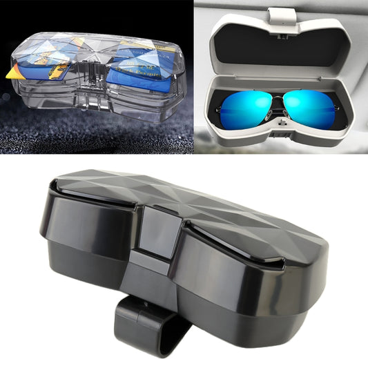 Car Multi-functional Glasses Case Sunglasses Storage Holder with Card Slot, Diamond Style (Black) - Sunglasses & Glasses Clips by PMC Jewellery | Online Shopping South Africa | PMC Jewellery | Buy Now Pay Later Mobicred