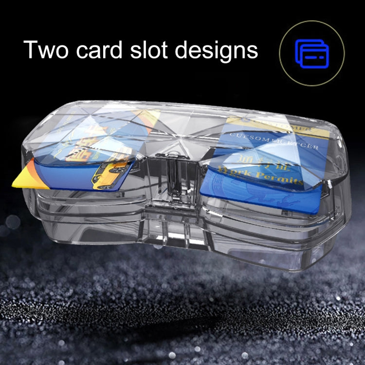 Car Multi-functional Glasses Case Sunglasses Storage Holder with Card Slot, Diamond Style (Transparent) - Sunglasses & Glasses Clips by PMC Jewellery | Online Shopping South Africa | PMC Jewellery | Buy Now Pay Later Mobicred