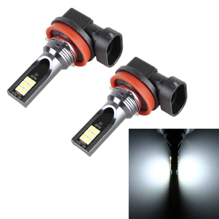 2 PCS H11 / H8 DC12V-24V / 12W / 3000K / 800LM 12LEDs SMD-3030 Car LED Fog Light (White Light) - Fog / Driving Lights by PMC Jewellery | Online Shopping South Africa | PMC Jewellery | Buy Now Pay Later Mobicred