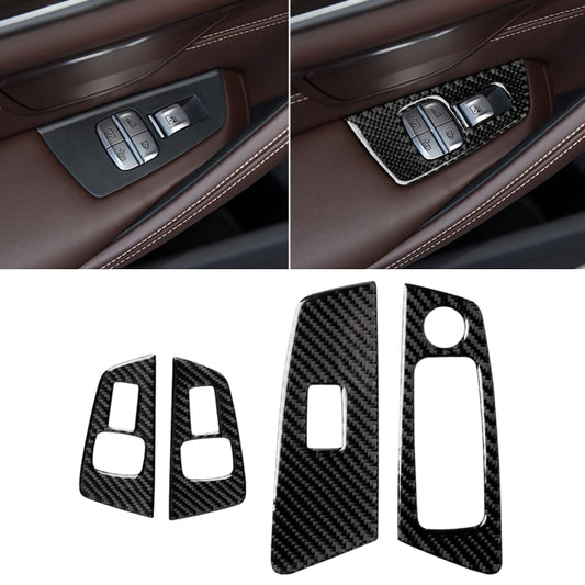 Car Carbon Fiber Door Window Lift Panel Decorative Sticker for BMW 5 Series G38 528Li / 530Li / 540Li 2018, Left Drive - Car Interior Mouldings by PMC Jewellery | Online Shopping South Africa | PMC Jewellery | Buy Now Pay Later Mobicred