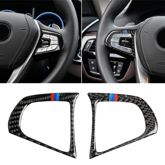 Car Tricolor Carbon Fiber Steering Wheel Button Configuration B Decorative Sticker for BMW 5 Series G30/G38 X3 G01/G08 - Car Interior Mouldings by PMC Jewellery | Online Shopping South Africa | PMC Jewellery | Buy Now Pay Later Mobicred