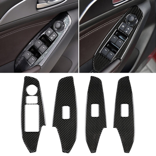 Car Carbon Fiber Left Drive Window Lift Panel Decorative Sticker for Mazda Axela 2014 / 2017-2018 - Car Interior Mouldings by PMC Jewellery | Online Shopping South Africa | PMC Jewellery | Buy Now Pay Later Mobicred