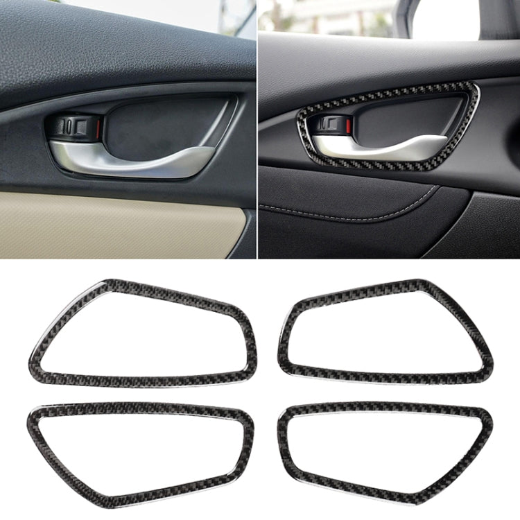 4 PCS Car Carbon Fiber Door Inner Wrist Frame Decorative Sticker for Honda Tenth Generation Civic 2016-2019 - Car Interior Mouldings by PMC Jewellery | Online Shopping South Africa | PMC Jewellery | Buy Now Pay Later Mobicred