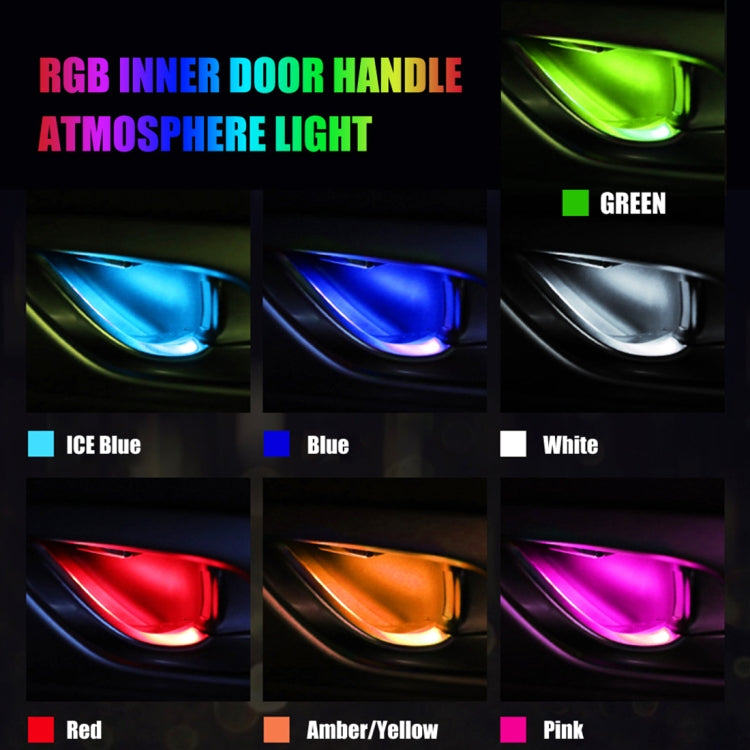 4 PCS Universal Car Colorful LED Inner Handle Light Atmosphere Lights Decorative Lamp DC12V / 0.5W Cable Length: 70cm (Colour) - Atmosphere lights by PMC Jewellery | Online Shopping South Africa | PMC Jewellery | Buy Now Pay Later Mobicred