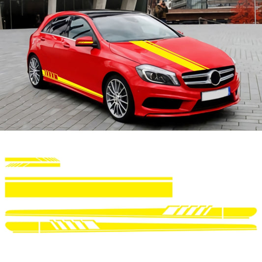 5 in 1 Car Styling Stripe Hood PVC Sticker Auto Decorative Sticker (Yellow) - Decorative Sticker by PMC Jewellery | Online Shopping South Africa | PMC Jewellery | Buy Now Pay Later Mobicred