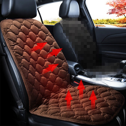 Car 12V Front Seat Heater Cushion Warmer Cover Winter Heated Warm, Single Seat (Coffee) - Seat Accessories by PMC Jewellery | Online Shopping South Africa | PMC Jewellery | Buy Now Pay Later Mobicred