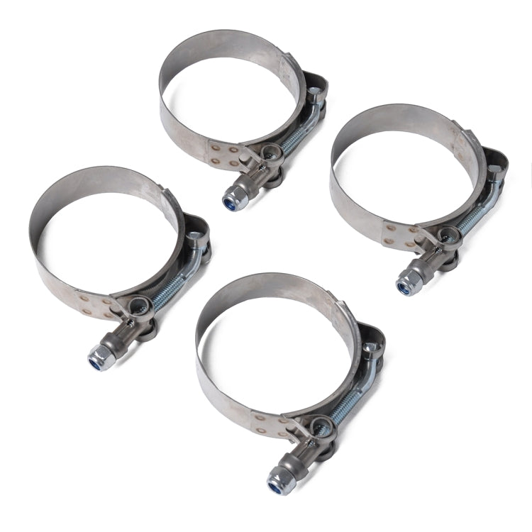 4 PCS Stainless Steel T-Bolt Hose Clamps Pipe Clip Fuel Line Clip, Size: 108-116mm - Booster Cable & Clip by PMC Jewellery | Online Shopping South Africa | PMC Jewellery