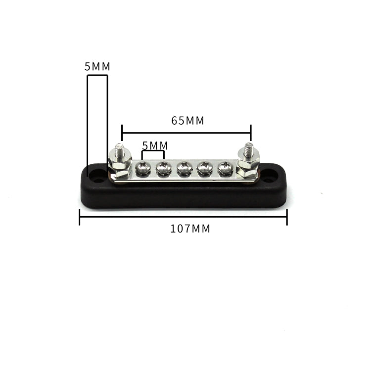 5 Way Power Distribution Bus Bar 5-bit Single Distribution Box for Car / RV / Boat - Booster Cable & Clip by PMC Jewellery | Online Shopping South Africa | PMC Jewellery