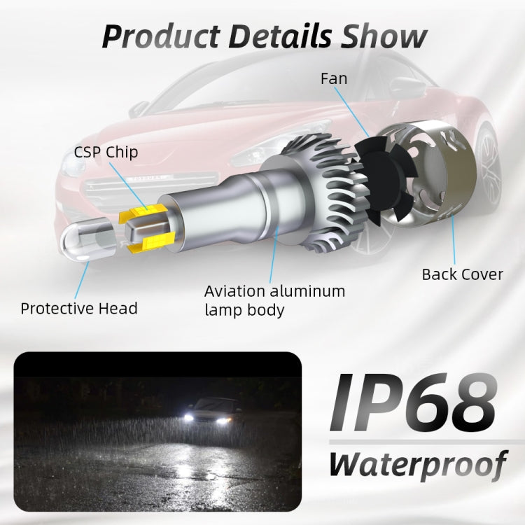 2 PCS 1904 H8 / H9 / H11 DC9-36V / 24W / 6000K / 2400LM IP68 Car LED Headlight Lamps (Cool White) - LED Headlamps by PMC Jewellery | Online Shopping South Africa | PMC Jewellery | Buy Now Pay Later Mobicred