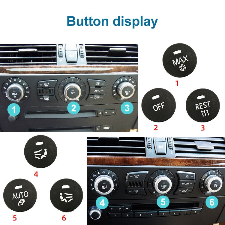 Car Air Conditioner Panel Switch Button REST Key 6131 9250 196-1 for BMW E60 2003-2010, Left Driving - Car Switches by PMC Jewellery | Online Shopping South Africa | PMC Jewellery | Buy Now Pay Later Mobicred