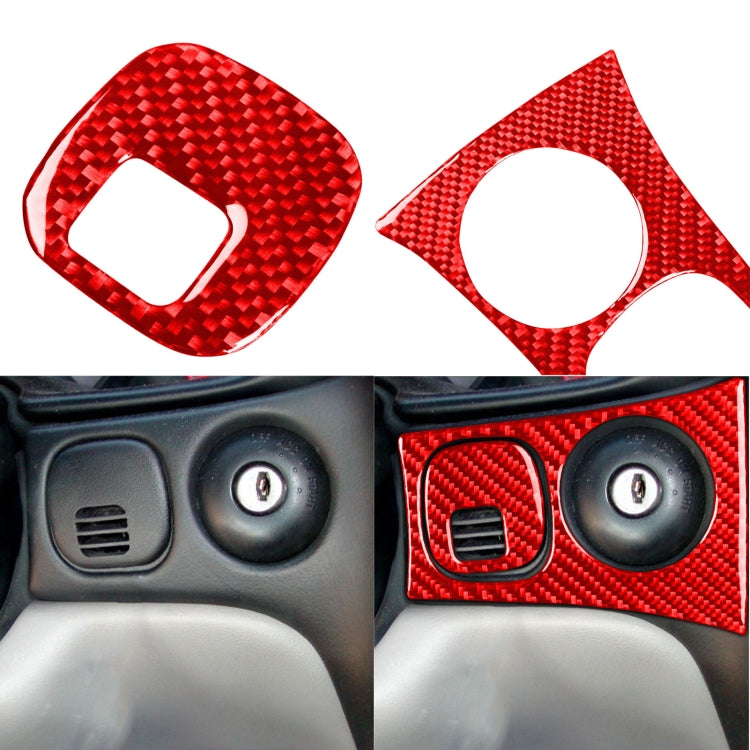 2 in 1 Carbon Fiber Car Key Panel Sticker for Chevrolet Corvette C5 1998-2004, Left Drive(Red) - Car Interior Mouldings by PMC Jewellery | Online Shopping South Africa | PMC Jewellery | Buy Now Pay Later Mobicred