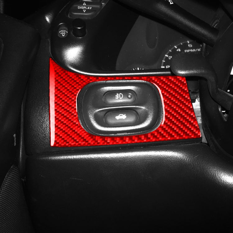 3 in 1 Carbon Fiber Car Headlight Key Panel Sticker for Chevrolet Corvette C5 1998-2004, Left Drive(Red) - Car Interior Mouldings by PMC Jewellery | Online Shopping South Africa | PMC Jewellery | Buy Now Pay Later Mobicred