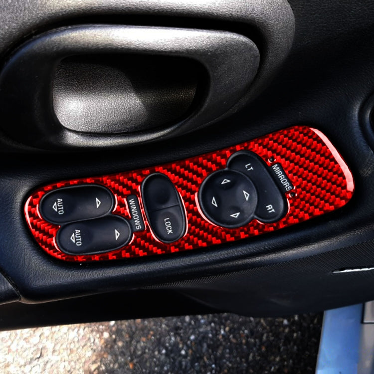 2 in 1 Car Carbon Fiber Door Control Panel  Sticker Set B for Chevrolet Corvette C5 1998-2004, Left Drive(Red) - Car Interior Mouldings by PMC Jewellery | Online Shopping South Africa | PMC Jewellery | Buy Now Pay Later Mobicred