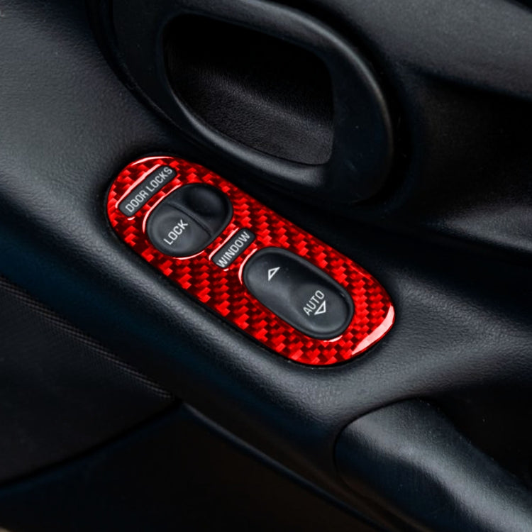 2 in 1 Car Carbon Fiber Door Control Panel  Sticker Set B for Chevrolet Corvette C5 1998-2004, Left Drive(Red) - Car Interior Mouldings by PMC Jewellery | Online Shopping South Africa | PMC Jewellery | Buy Now Pay Later Mobicred