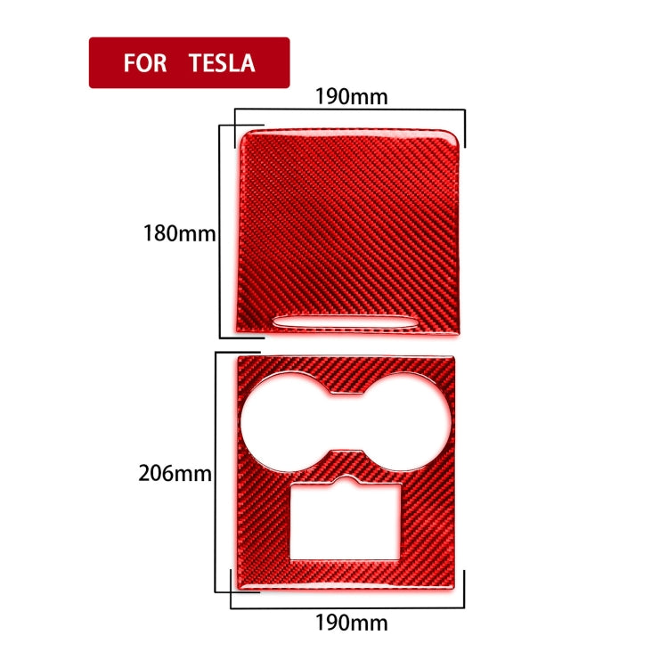 For Tesla Model 3 2017-2022 / Model Y 2000- Car Carbon Fiber Central Control Decorative Sticker (Red) - Car Interior Mouldings by PMC Jewellery | Online Shopping South Africa | PMC Jewellery | Buy Now Pay Later Mobicred