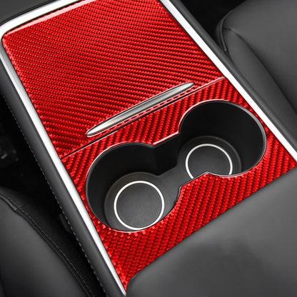 For Tesla Model 3 2017-2022 / Model Y 2000- Car Carbon Fiber Central Control Decorative Sticker (Red) - Car Interior Mouldings by PMC Jewellery | Online Shopping South Africa | PMC Jewellery | Buy Now Pay Later Mobicred