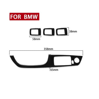 For BMW 3 Series E90/320i/325i 2005-2012 Car Left Drive Window Lifting Panel without Folding Key Decorative Sticker, Diameter: 35.8cm - Car Interior Mouldings by PMC Jewellery | Online Shopping South Africa | PMC Jewellery | Buy Now Pay Later Mobicred