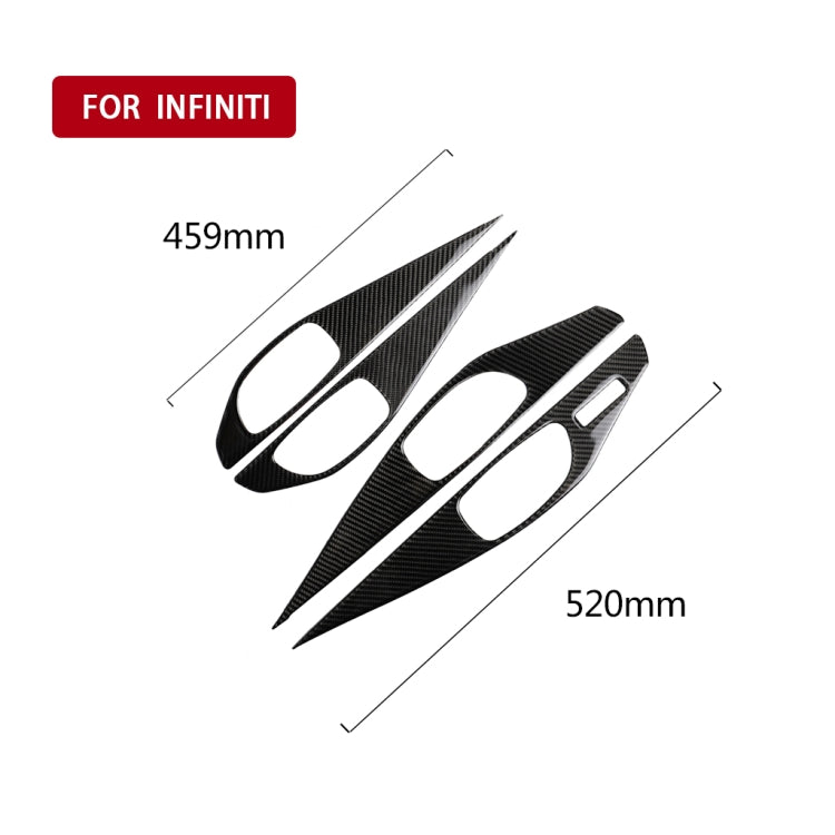 4 PCS Car Carbon Fiber Door Inner Handle Panel Decorative Sticker for Infiniti Q50 2014-2020, Left Drive - Car Interior Mouldings by PMC Jewellery | Online Shopping South Africa | PMC Jewellery | Buy Now Pay Later Mobicred