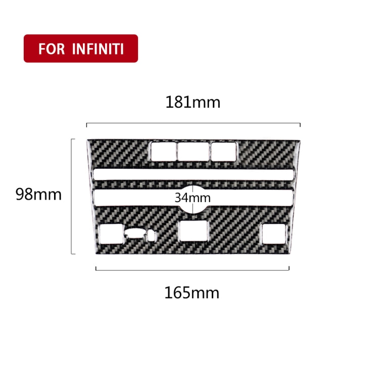 Car Carbon Fiber CD  Console Panel Decorative Sticker for Infiniti Q50 / Q60 2014-2020 - Car Interior Mouldings by PMC Jewellery | Online Shopping South Africa | PMC Jewellery | Buy Now Pay Later Mobicred