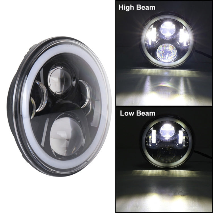 2 PCS 7 inch DC12V 6000K-6500K 50W Car LED Headlight Cree Lamp Beads for Jeep Wrangler / Harley, Support APP + Bluetooth Control(Black) - Work Lights by PMC Jewellery | Online Shopping South Africa | PMC Jewellery | Buy Now Pay Later Mobicred