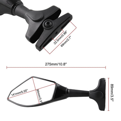 Motorcycle Modified Rear View Mirror Set with Light for Kawasaki (Carbon Fiber Black) - Side Mirrors by PMC Jewellery | Online Shopping South Africa | PMC Jewellery | Buy Now Pay Later Mobicred