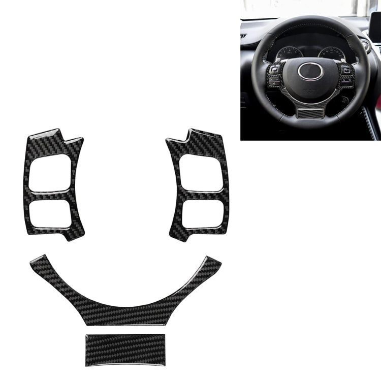 4 in 1 Car Carbon Fiber Steering Wheel Button Decorative Sticker for Lexus IS250 NX200 200t 300h, Left and Right Drive Universal - Car Interior Mouldings by PMC Jewellery | Online Shopping South Africa | PMC Jewellery | Buy Now Pay Later Mobicred