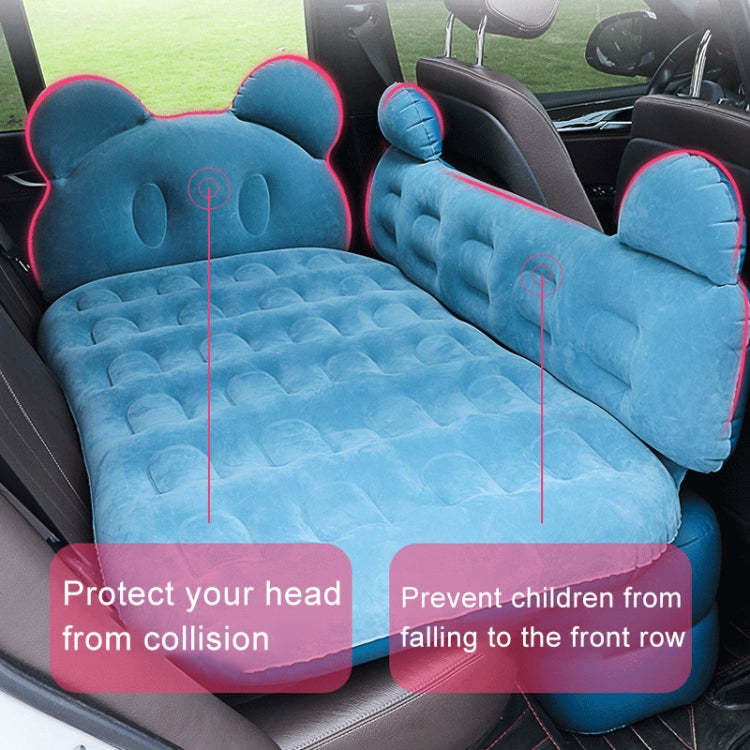 Universal Car Cartoon Travel Inflatable Mattress Air Bed Camping Back Seat Couch with Head Protector + Wide Side Baffle(Blue) - Seat Accessories by PMC Jewellery | Online Shopping South Africa | PMC Jewellery | Buy Now Pay Later Mobicred