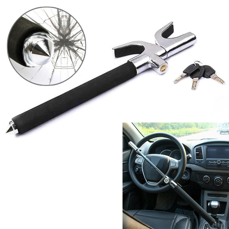 Car Adjustable Telescopic U Shape Steering Wheel Lock Anti-theft Cipher Lock with Safety Hammer - Steering Wheel Locks by PMC Jewellery | Online Shopping South Africa | PMC Jewellery | Buy Now Pay Later Mobicred