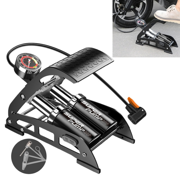 55B-01 Car / Motorcycle / Bicycle Portable High Pressure Double Pipe Inflatable Cylinder Pedal Air Pump - Inflatable Pump by PMC Jewellery | Online Shopping South Africa | PMC Jewellery