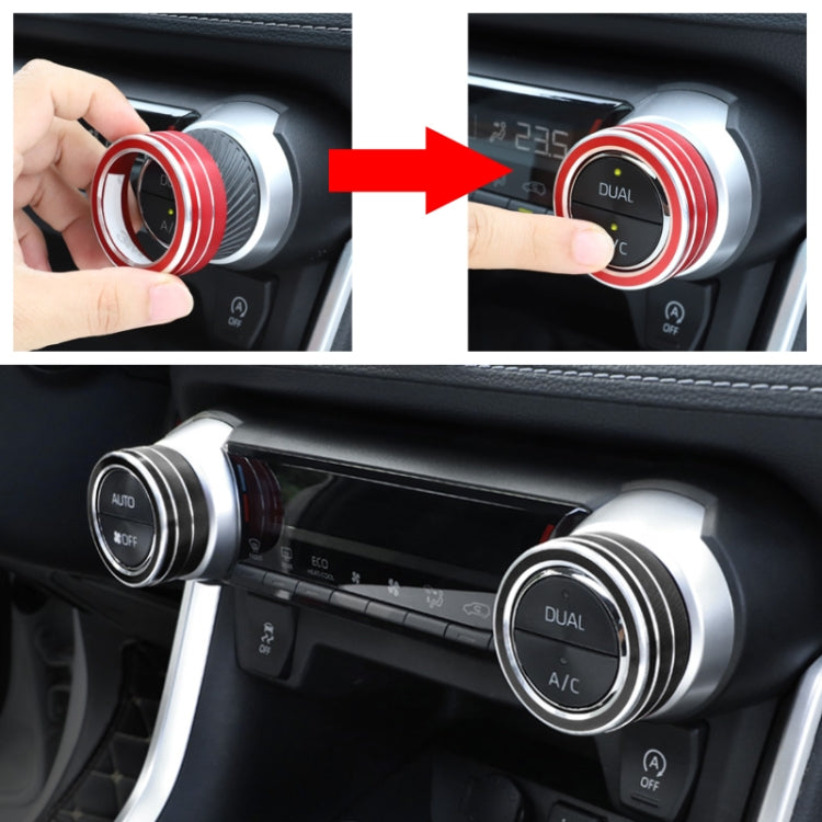 2 PCS Car Aluminum Alloy Air Conditioner Knob Case for Toyota RAV4 / Wildlander (Black) - Decoration Rings by PMC Jewellery | Online Shopping South Africa | PMC Jewellery | Buy Now Pay Later Mobicred