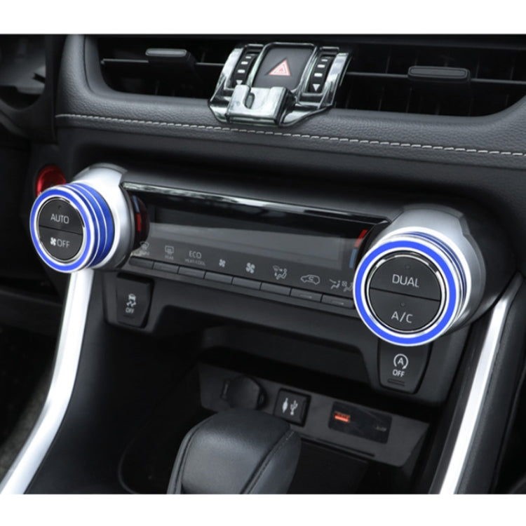 2 PCS Car Aluminum Alloy Air Conditioner Knob Case for Toyota RAV4 / Wildlander (Blue) - Decoration Rings by PMC Jewellery | Online Shopping South Africa | PMC Jewellery | Buy Now Pay Later Mobicred