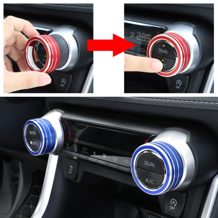 2 PCS Car Aluminum Alloy Air Conditioner Knob Case for Toyota RAV4 / Wildlander (Blue) - Decoration Rings by PMC Jewellery | Online Shopping South Africa | PMC Jewellery | Buy Now Pay Later Mobicred