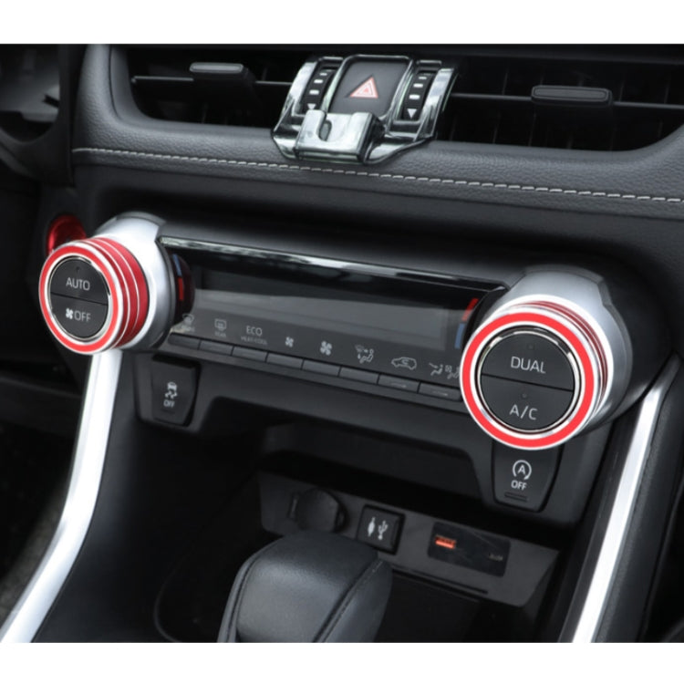 2 PCS Car Aluminum Alloy Air Conditioner Knob Case for Toyota RAV4 / Wildlander (Red) - Decoration Rings by PMC Jewellery | Online Shopping South Africa | PMC Jewellery | Buy Now Pay Later Mobicred