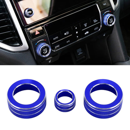 3 PCS Car Metal Air Conditioner Knob Case for Honda AVANCIER / URV (Blue) - Decoration Rings by PMC Jewellery | Online Shopping South Africa | PMC Jewellery | Buy Now Pay Later Mobicred