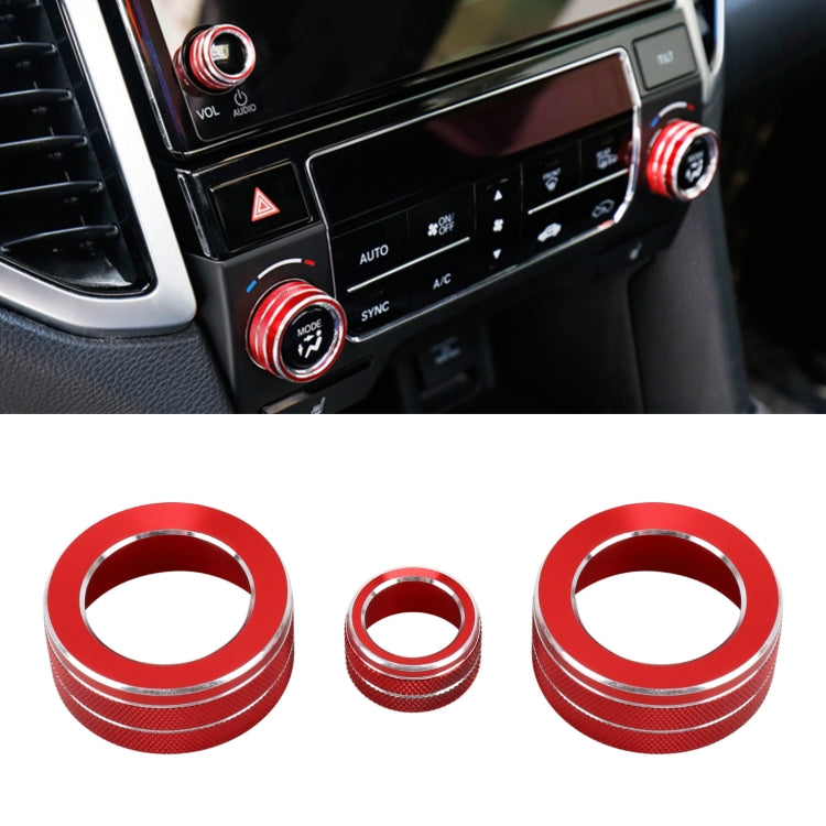 3 PCS Car Metal Air Conditioner Knob Case for Honda AVANCIER / URV (Red) - Decoration Rings by PMC Jewellery | Online Shopping South Africa | PMC Jewellery | Buy Now Pay Later Mobicred