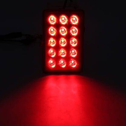 DC12V 1W Car Square Highlight Brake Lights Reversing Light with 15LEDs SMD-3528 (Transparent) - Brake Lights by PMC Jewellery | Online Shopping South Africa | PMC Jewellery | Buy Now Pay Later Mobicred