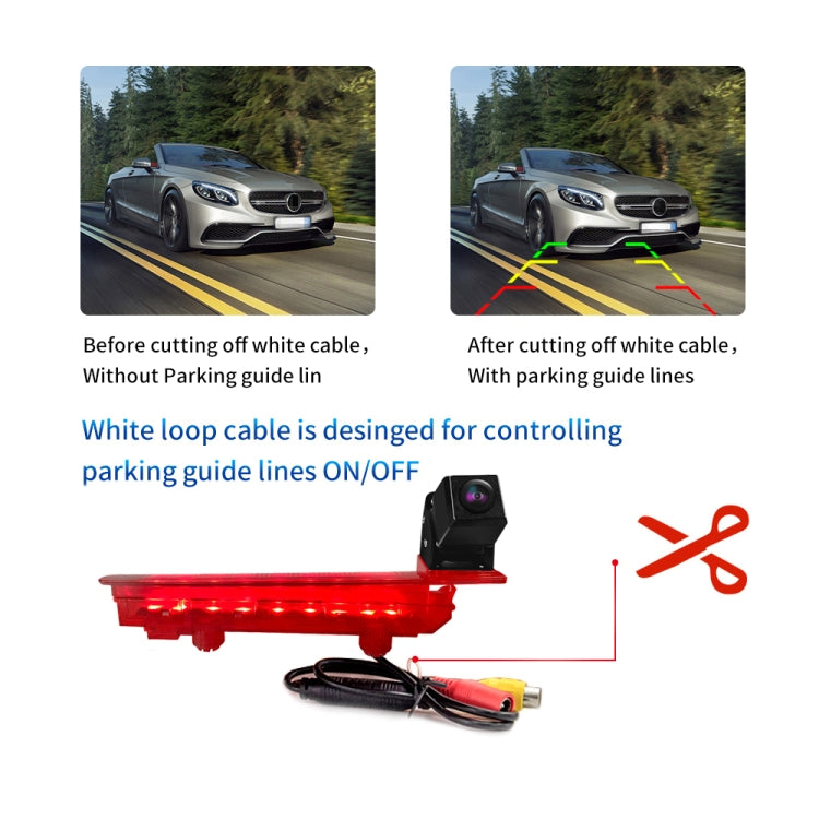 PZ470 Car Waterproof 170 Degree Brake Light View Camera + 7 inch Rearview Monitor for Volkswagen T5 / T6 2010-2017 - Rear View Cameras by PMC Jewellery | Online Shopping South Africa | PMC Jewellery | Buy Now Pay Later Mobicred