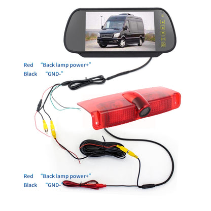 PZ478 Car Waterproof 170 Degree Brake Light View Camera + 7 inch Rearview Monitor for Chevrolet Express Van / CMC Savana Van - Rear View Cameras by PMC Jewellery | Online Shopping South Africa | PMC Jewellery | Buy Now Pay Later Mobicred