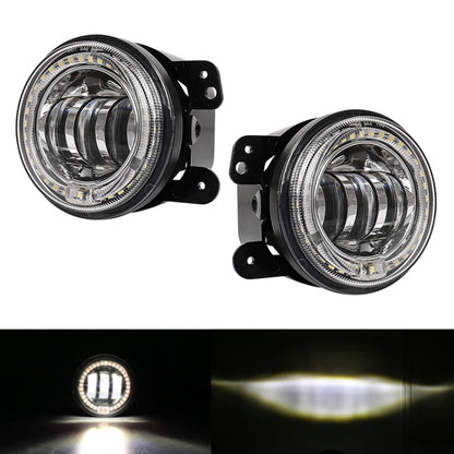 2 PCS DC12V-30V / 30W / 3A / 1440LM 12LEDs  4 inch Car LED Colorful Fog Light, Style: White Background (White Light) - Fog / Driving Lights by PMC Jewellery | Online Shopping South Africa | PMC Jewellery | Buy Now Pay Later Mobicred