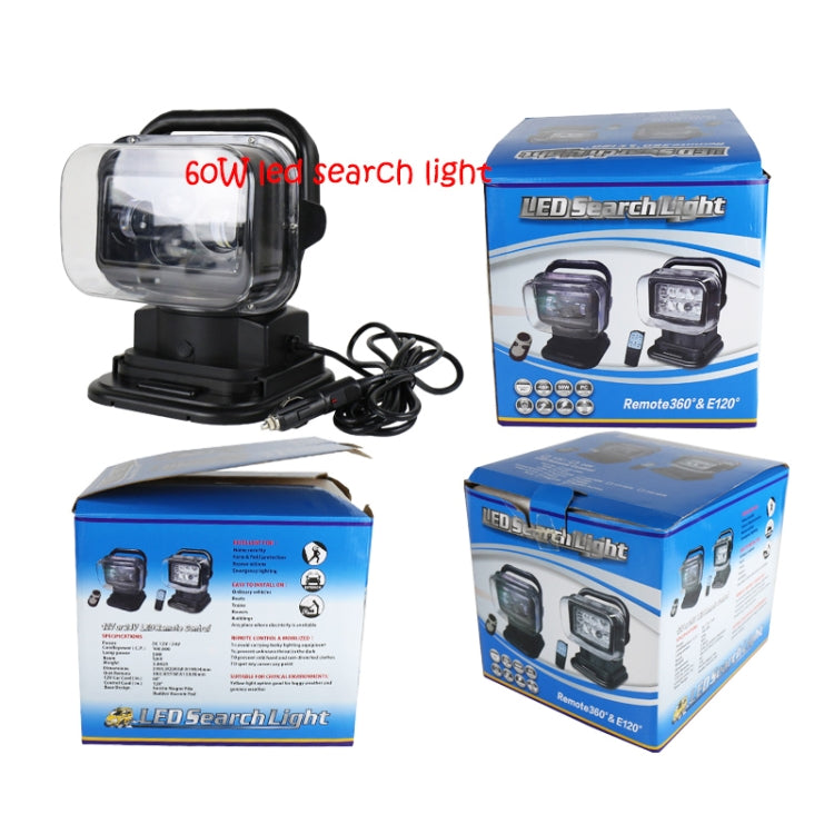 60W DC 12-24V 400LM Car 200m Wireless Remote Control 360 Degree Adjustable LED Search High Bay Lights / Spotlights - Work Lights by PMC Jewellery | Online Shopping South Africa | PMC Jewellery | Buy Now Pay Later Mobicred